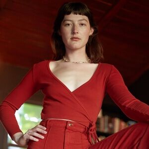 Big Bud Press Wrap Top in Paprika